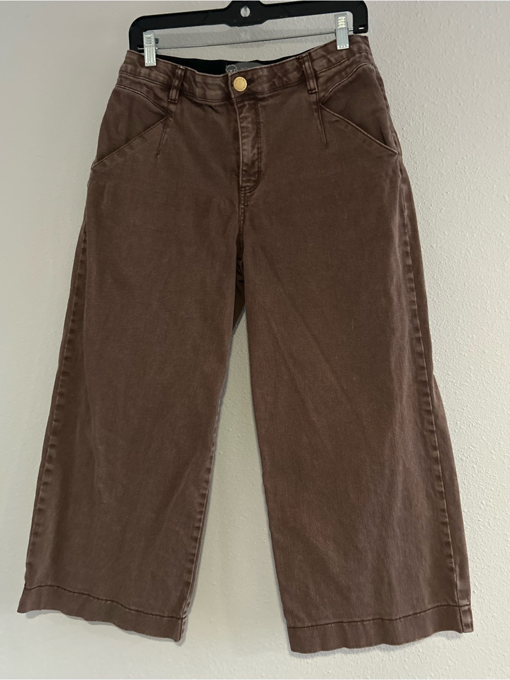 Wit & Wisdom Brown High-Waist Wide-Leg Trousers